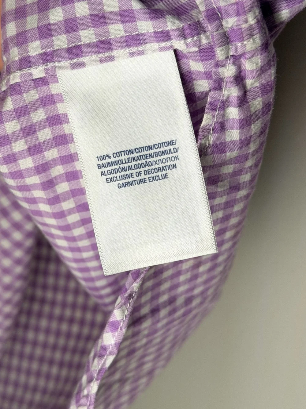 Ralph Lauren Boys Purple White Gingham Button Down Shirt Pony Logo Cotton Preppy